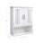 Wall Cabinet - Wood - White - Adjustable Shelf with Double Doors and Open Shelf