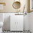Floor Cabinet - Engineered Wood - White - Double Door with Adjustable Shelves and Buffer Hinges