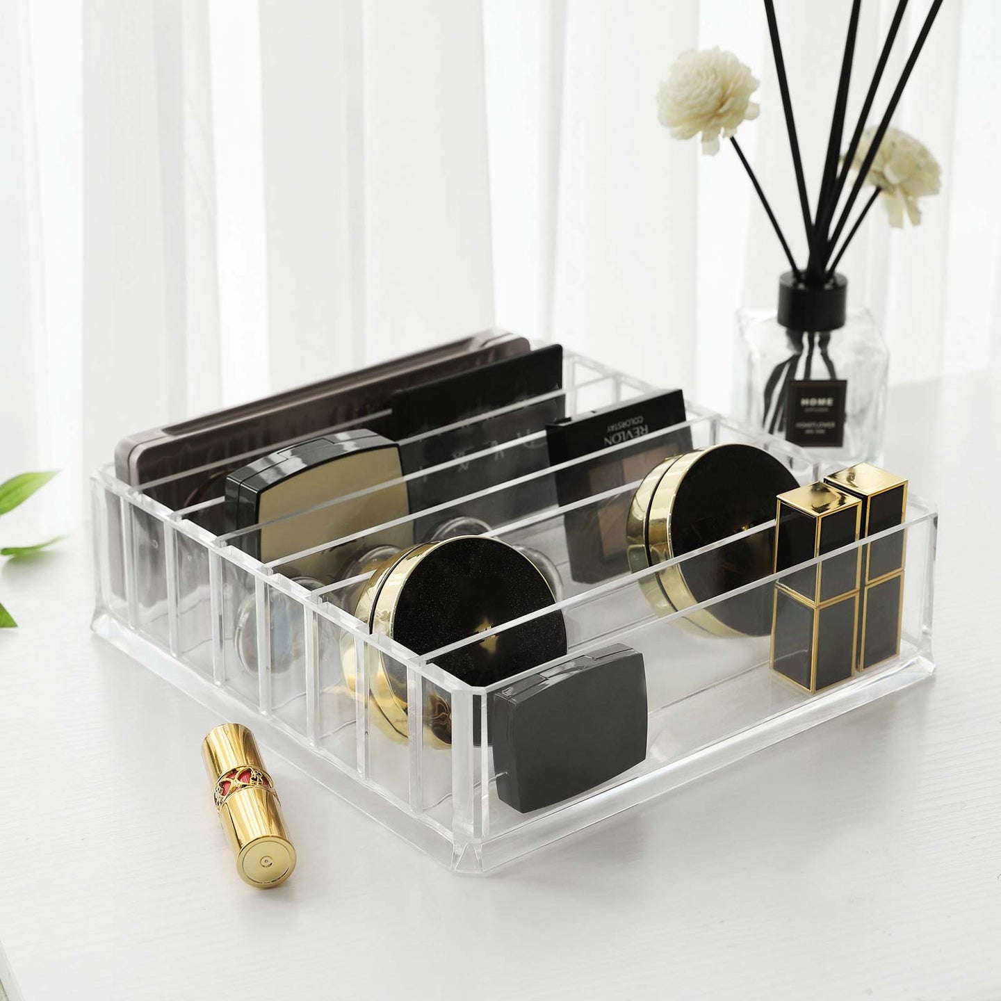 Makeup Organiser - 7 Adjustable Shelves - Acrylic - Transparent - Transparent Design for Easy Viewing