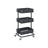Rolling Cart - Metal - Black - 3-Tier with Height Adjustable Shelves and Brakes