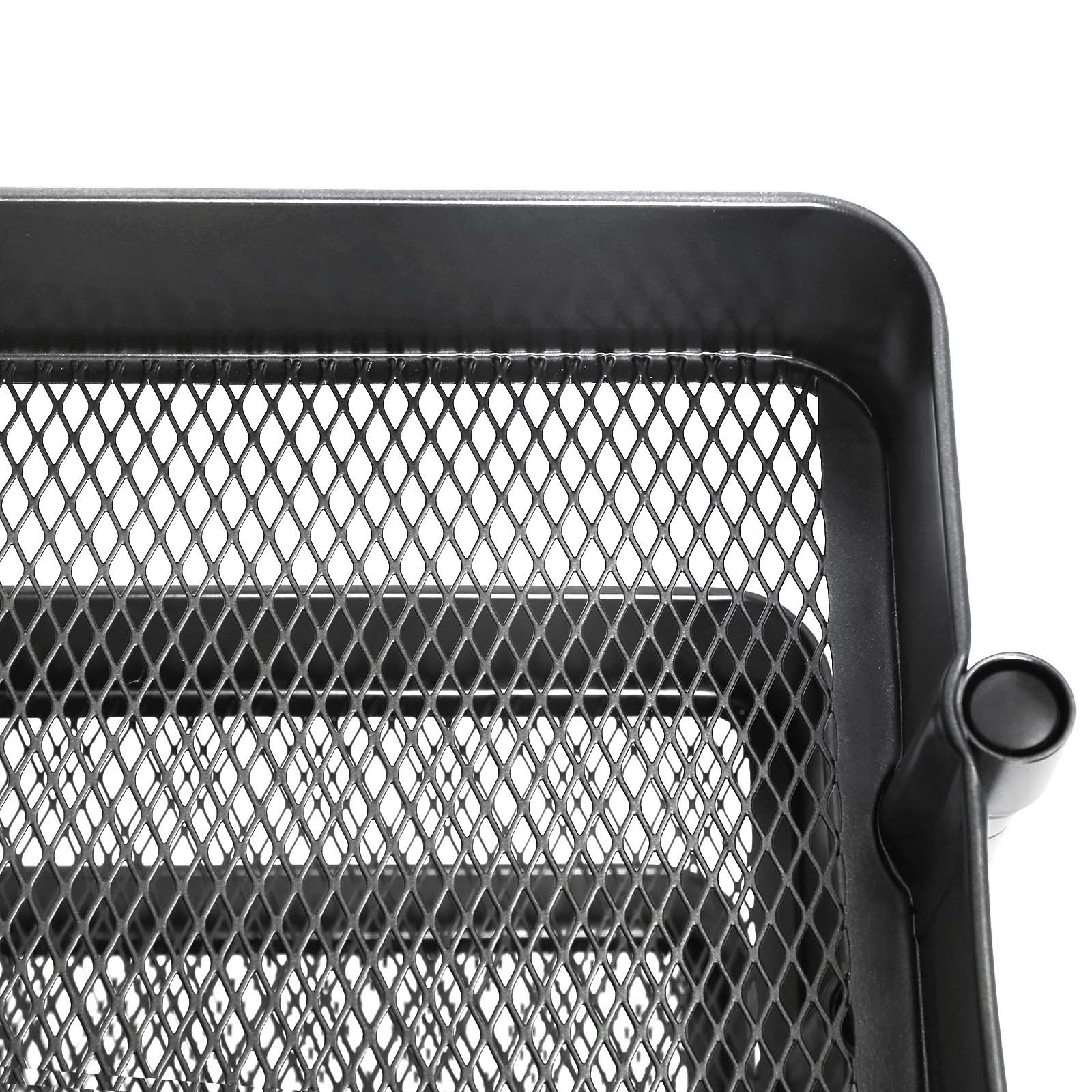 Rolling Cart - Metal - Black - 3-Tier with Height Adjustable Shelves and Brakes