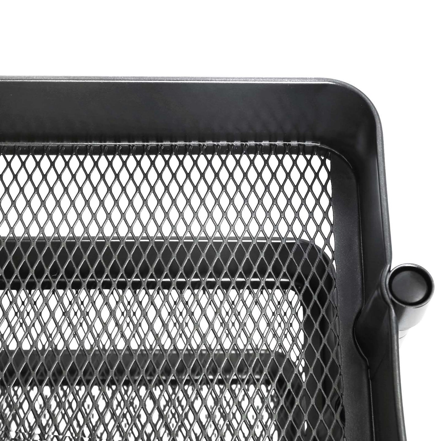 Rolling Cart - Metal - Black - 3-Tier with Height Adjustable Shelves and Brakes
