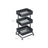 Rolling Cart - Metal - Black - 3-Tier with Height Adjustable Shelves and Brakes