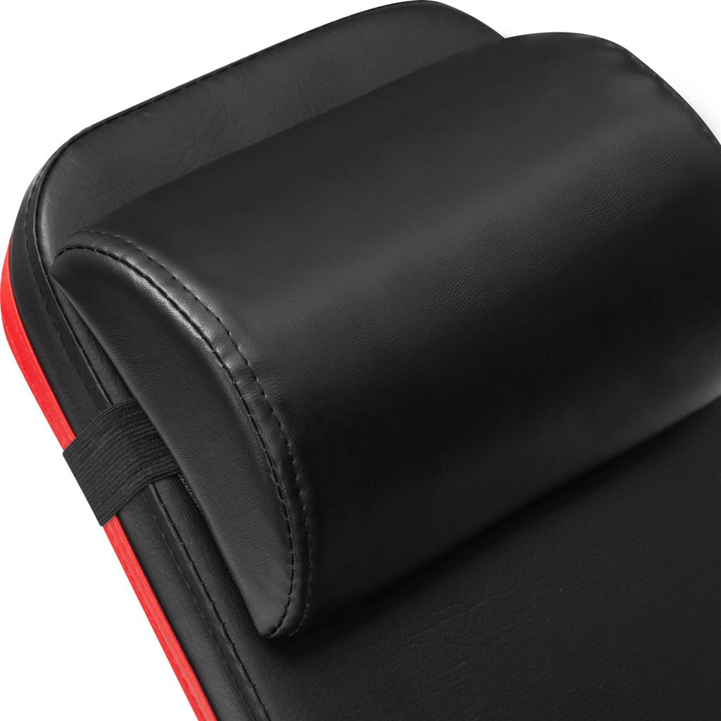 Adjustable Foldable Weight Bench - Steel - Black and Red - Tilting Backrest and Seat