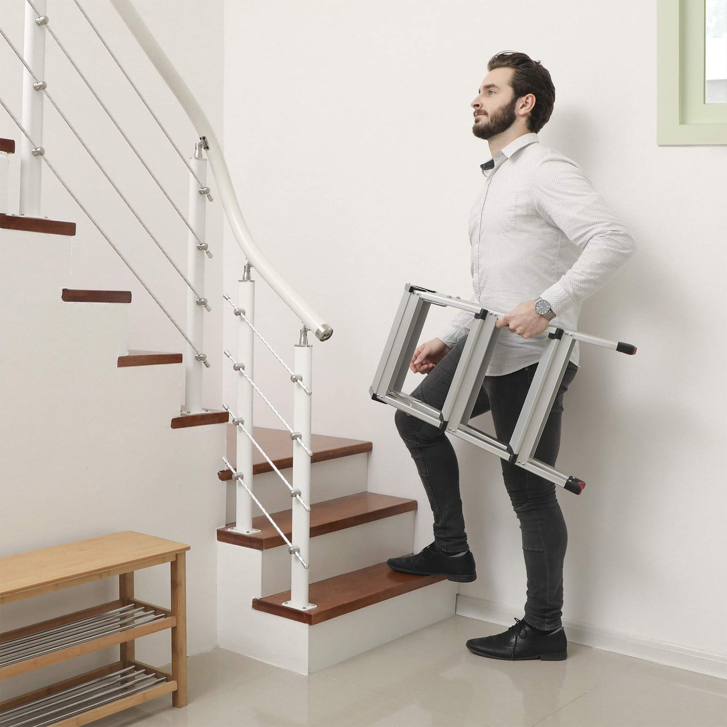 Folding Step Ladder - Aluminum - Lightweight