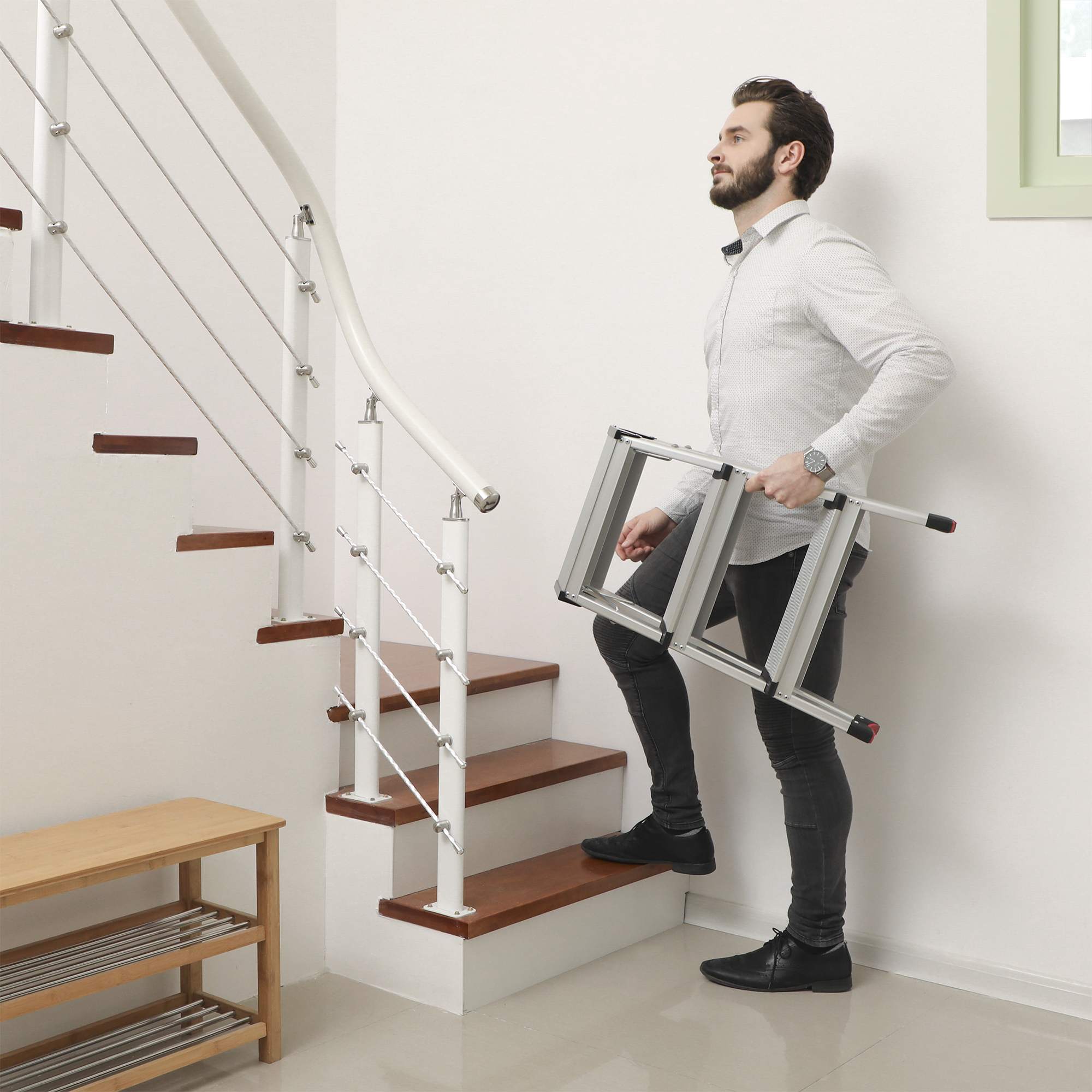 Folding Step Ladder - Aluminum - Lightweight