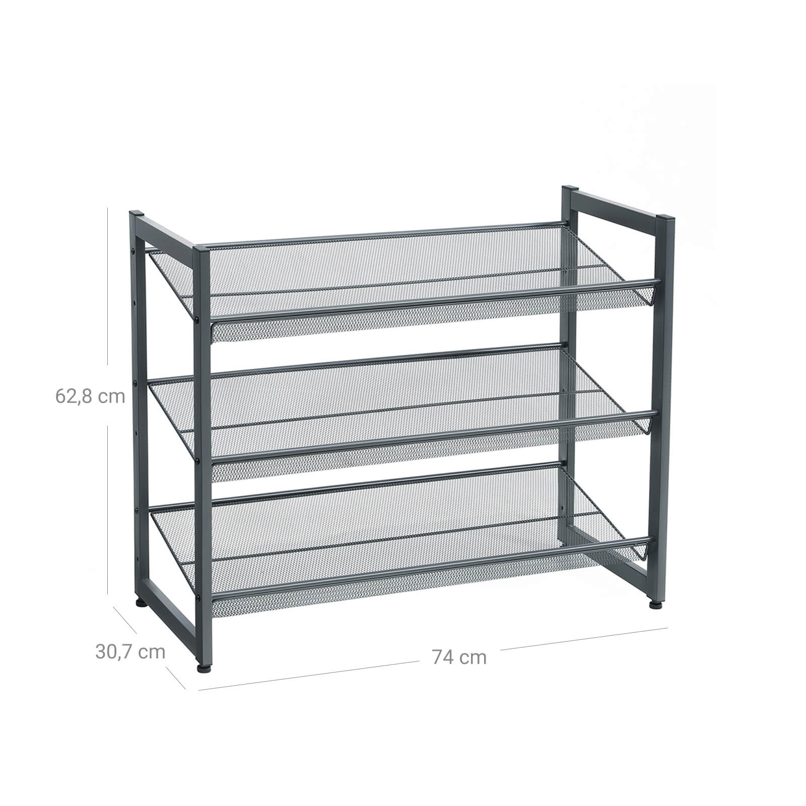 Shoe Rack - Metal Mesh - Black - Angle Adjustable
