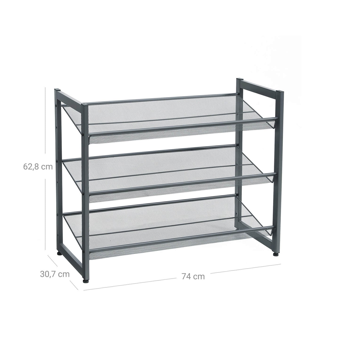 Shoe Rack - Metal Mesh - Black - Angle Adjustable