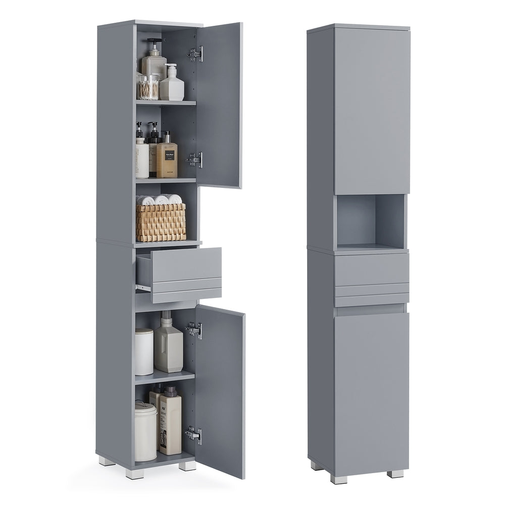 Sleek Bathroom Cabinet - MDF - Mystic Grey - with a Drawer