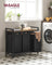 Laundry Basket - MDF and Steel - Rustic Brown - with 3 Pull-Out