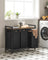 Laundry Basket - MDF and Steel - Rustic Brown - with 3 Pull-Out