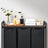 Laundry Basket - MDF and Steel - Rustic Brown - with 3 Pull-Out
