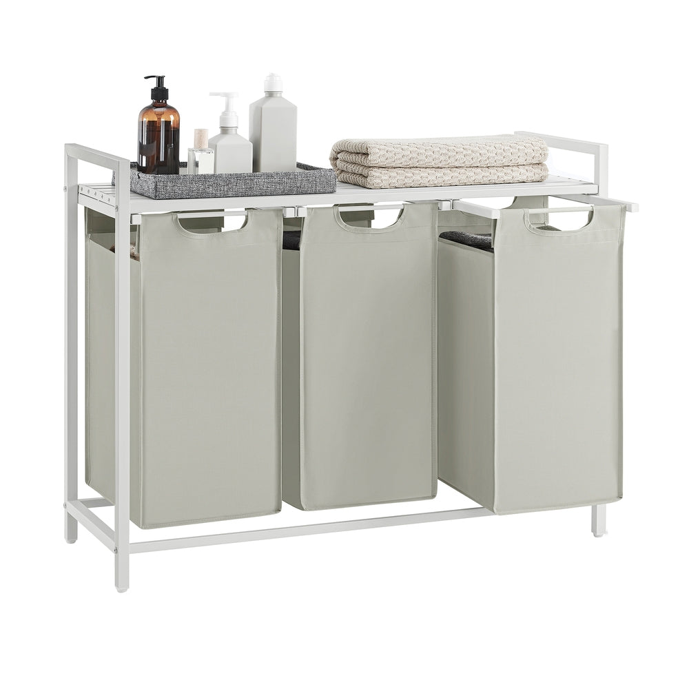Laundry Basket - MDF and Steel - White