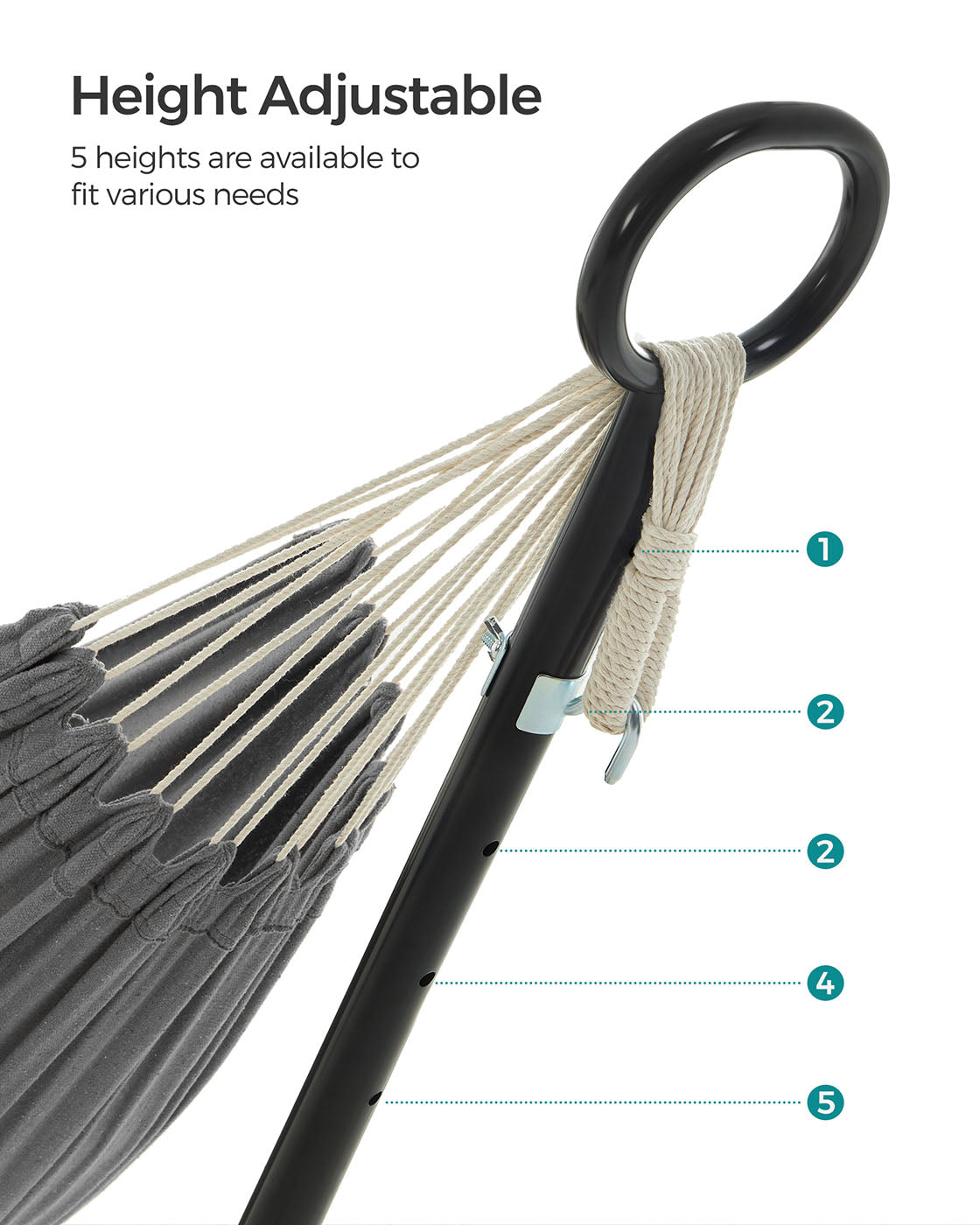 Hammock - Metal and Cotton - Black Stand