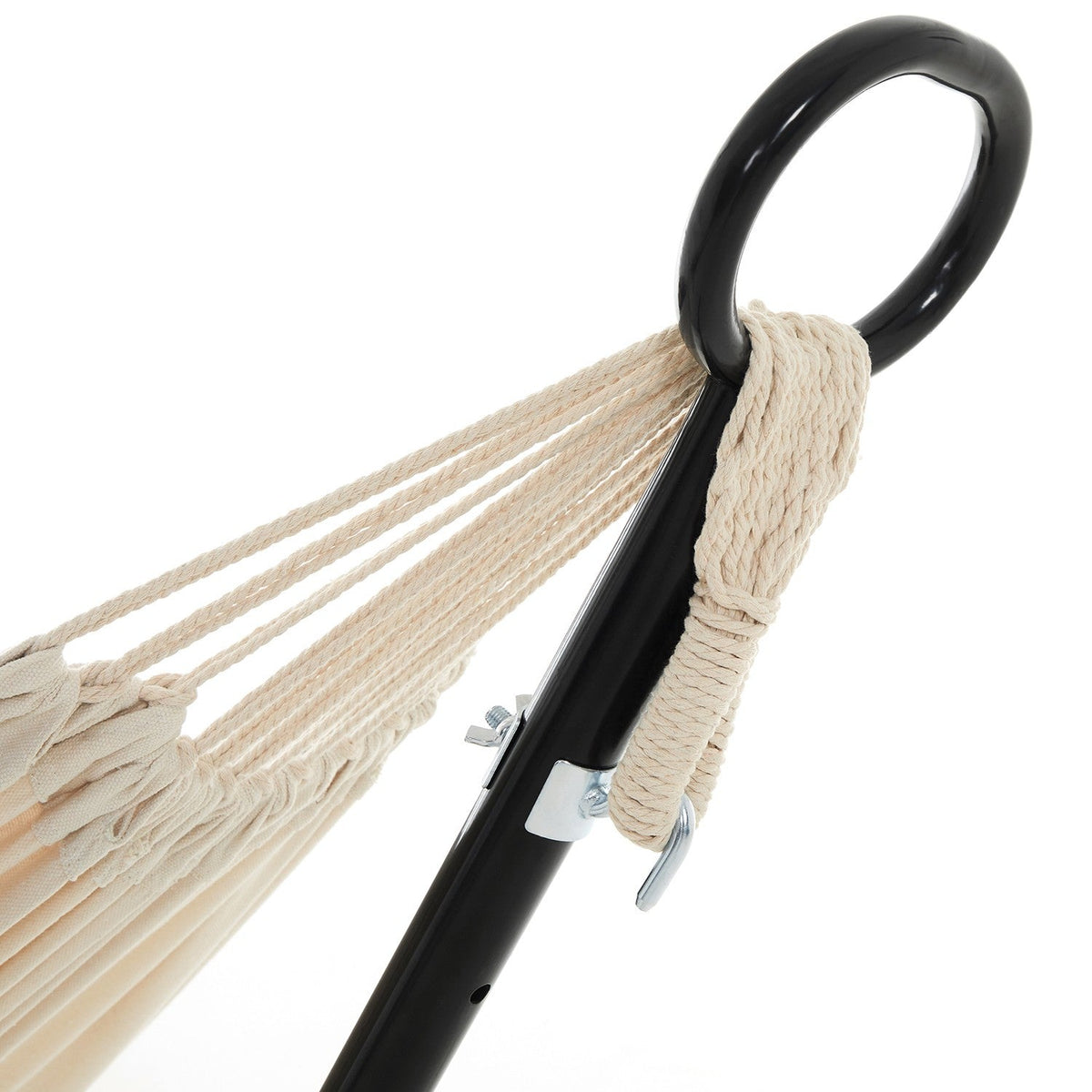 Hammock - Metal and Cotton - Black Stand