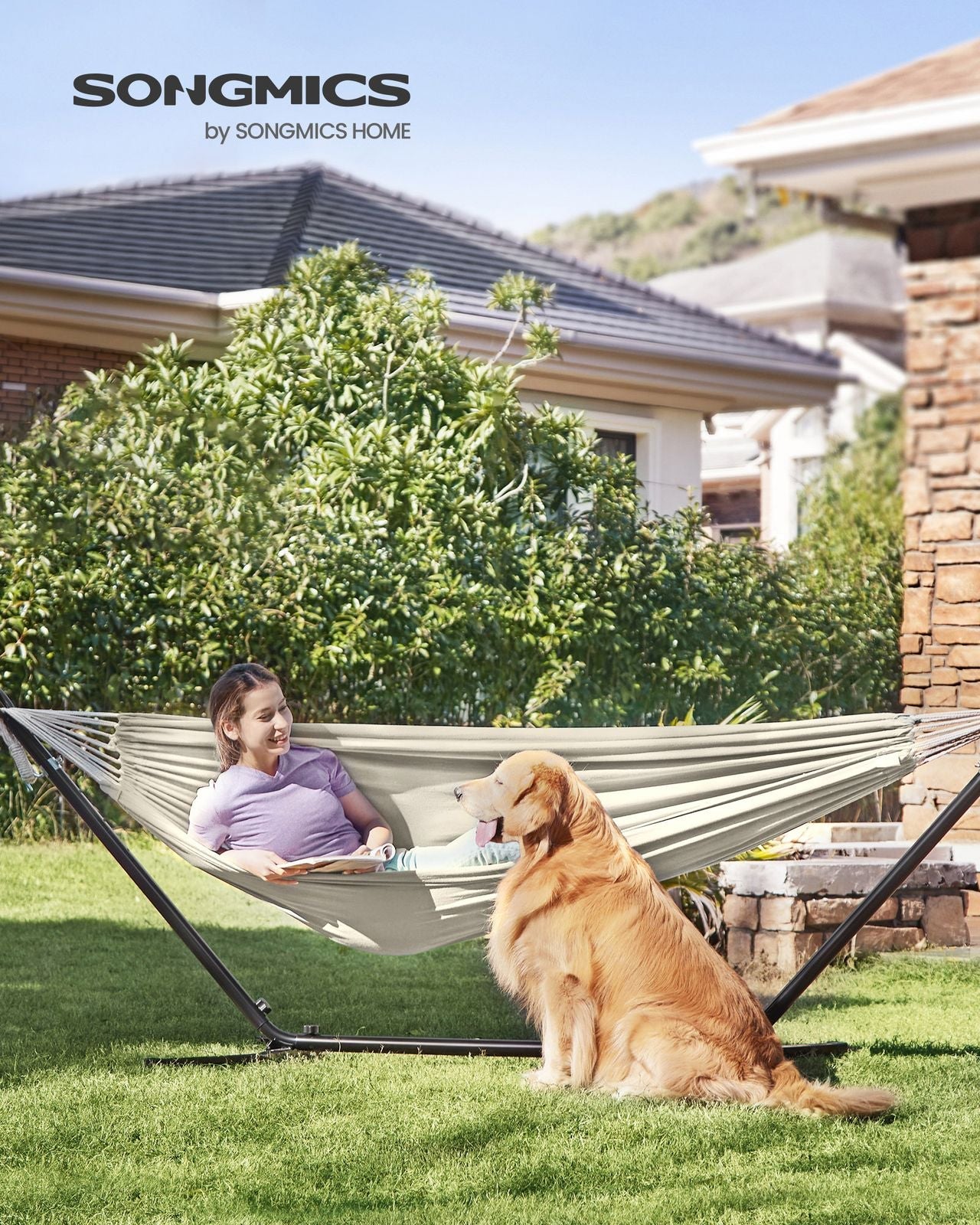 Hammock - Metal and Cotton - Black Stand