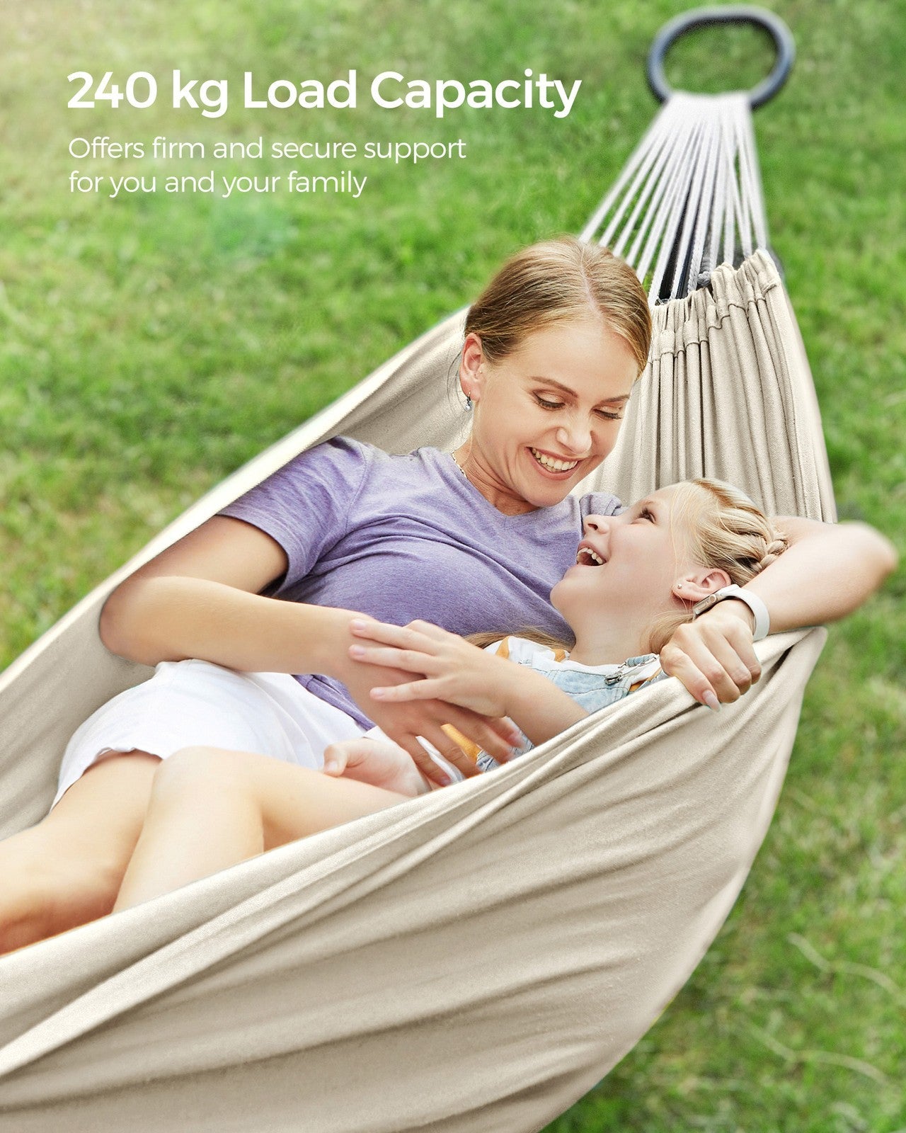 Hammock - Metal and Cotton - Black Stand