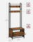 Coat Rack - Particleboard and Steel - Rustic Brown - with Shoe Storage
