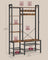 9 Hook Coat Rack - Wood and Steel - Rustic Brown - with Shoe Bench