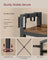 9 Hook Coat Rack - Wood and Steel - Rustic Brown - with Shoe Bench