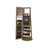 Rotating LED Mirror Jewelry Cabinet - MDF and Steel - Rustic Brown Surface