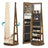 Rotating LED Mirror Jewelry Cabinet - MDF and Steel - Rustic Brown Surface