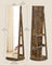 Rotating LED Mirror Jewelry Cabinet - MDF and Steel - Rustic Brown Surface