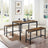 Dining Table - Particleboard - Rustic Brown - with Benches