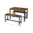 Dining Table - Particleboard - Rustic Brown - with Benches