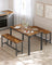 Dining Table - Particleboard - Rustic Brown - with Benches