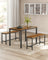 Dining Table - Particleboard - Rustic Brown - with Benches