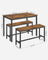 Dining Table - Particleboard - Rustic Brown - with Benches