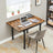 Extendable Dining Table - Wood and Steel - Rustic Brown and Ink Black
