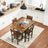 Extendable Dining Table - Wood and Steel - Rustic Brown and Ink Black