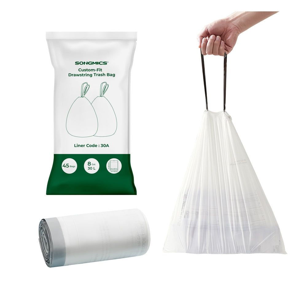 Drawstring Bin Liners - HDPE - White