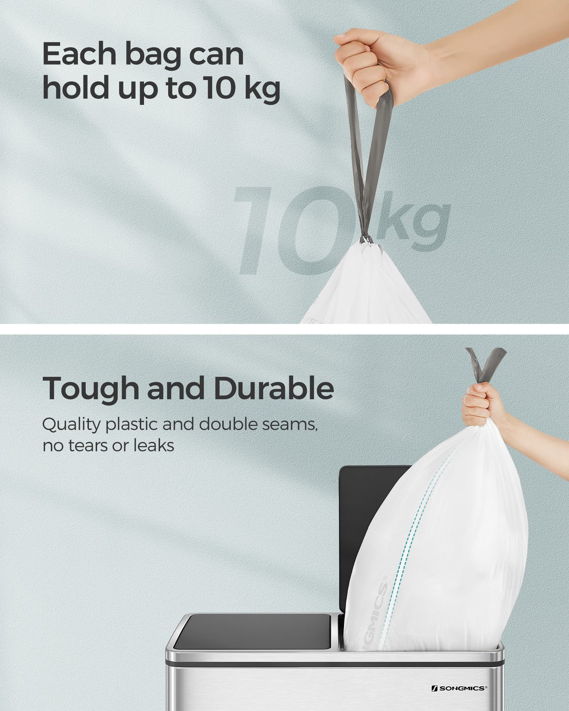 Drawstring Bin Liners - HDPE - White