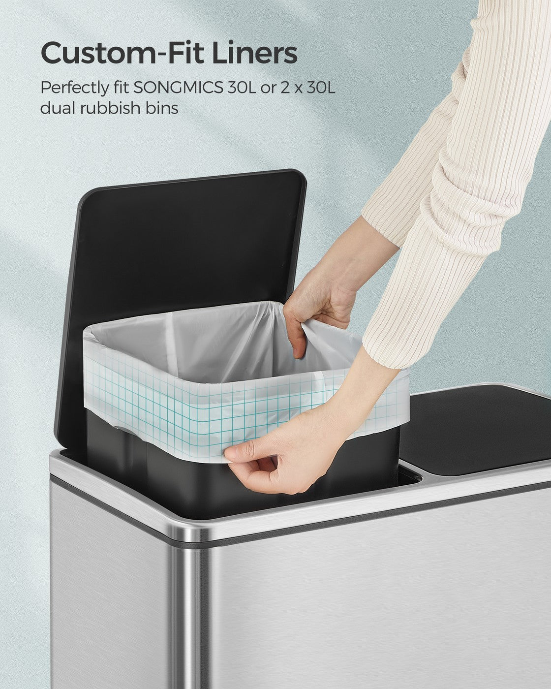 Drawstring Bin Liners - HDPE - White