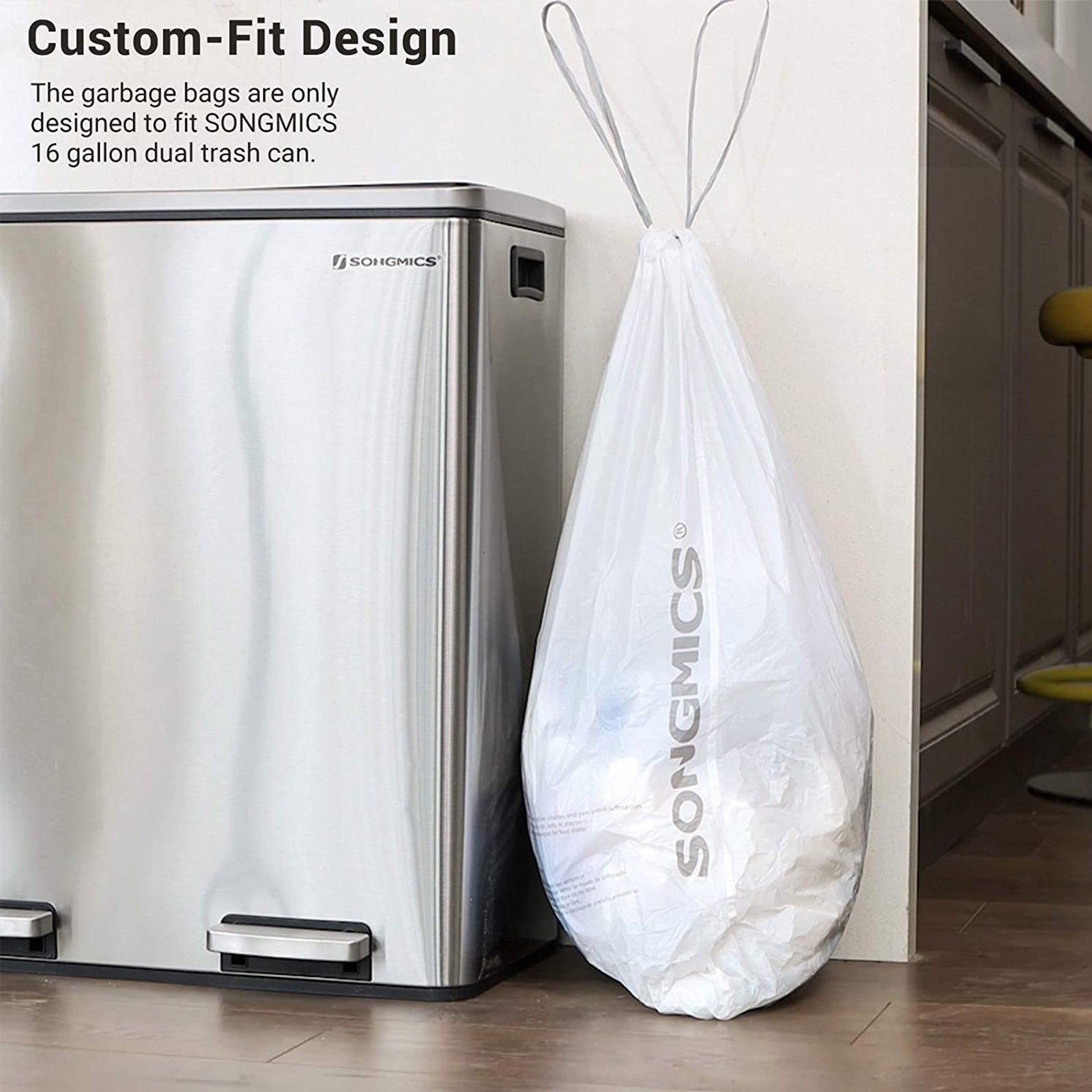 Drawstring Bin Liners - HDPE - White