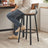 Set of 2 Industrial Brown Bar Stools - Wood and Steel - Rustic Brown