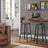 Set of 2 Industrial Brown Bar Stools - Wood and Steel - Rustic Brown