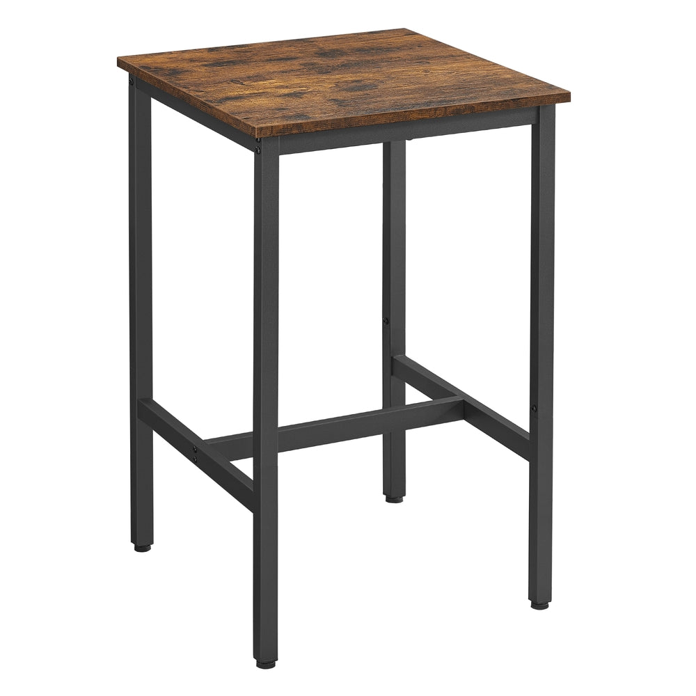 Pub Dining Height Table - Particleboard and Steel - Rustic Brown
