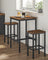 Pub Dining Height Table - Particleboard and Steel - Rustic Brown