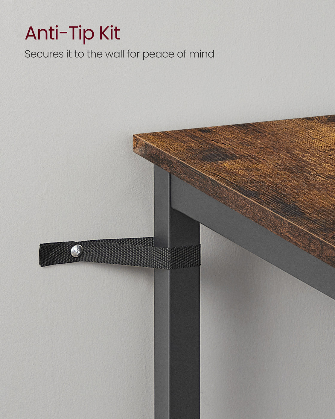 Pub Dining Height Table - Particleboard and Steel - Rustic Brown