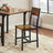 Dining Chair Set of 2 - Wood and Steel - Vintage Brown-black