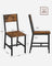 Dining Chair Set of 2 - Wood and Steel - Vintage Brown-black