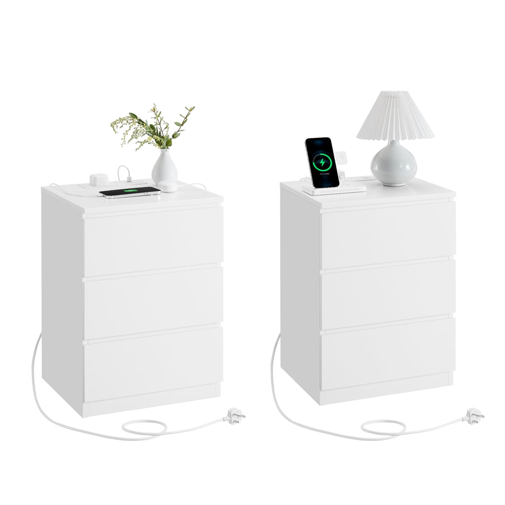 KAILYN Collection Bedside Tables - Wood - Cloud White