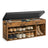 Shoe Bench - Wood and Foam - Rustic Brown - with Cushion Load Capacity