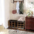 Shoe Bench Storage Bench - Wood and Foam - Rustic Brown