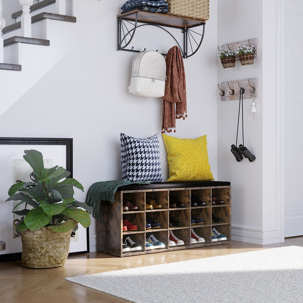 Shoe Bench Storage Bench - Wood and Foam