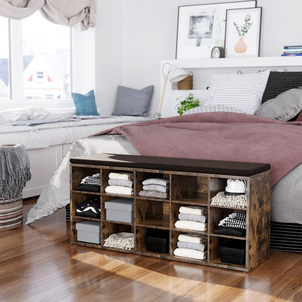 Shoe Bench Storage Bench - Wood and Foam